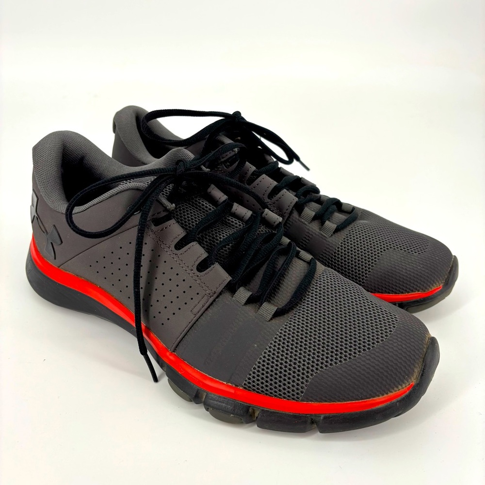 Under Armour Men's Gray and Red Athletic Shoes